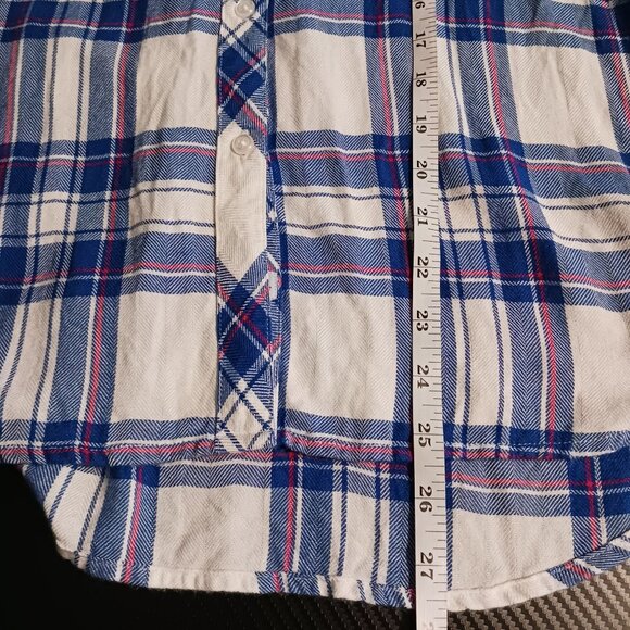 Rails Hunter Plaid Button-up Shirt Women's M Long-sleeve‎ White/Blue/Raspberry - Picture 12 of 12